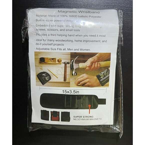 Magnetic Wristband with Strong Magnets for Holding Screws, Nails, & Drill Bits - Picture 2 of 8